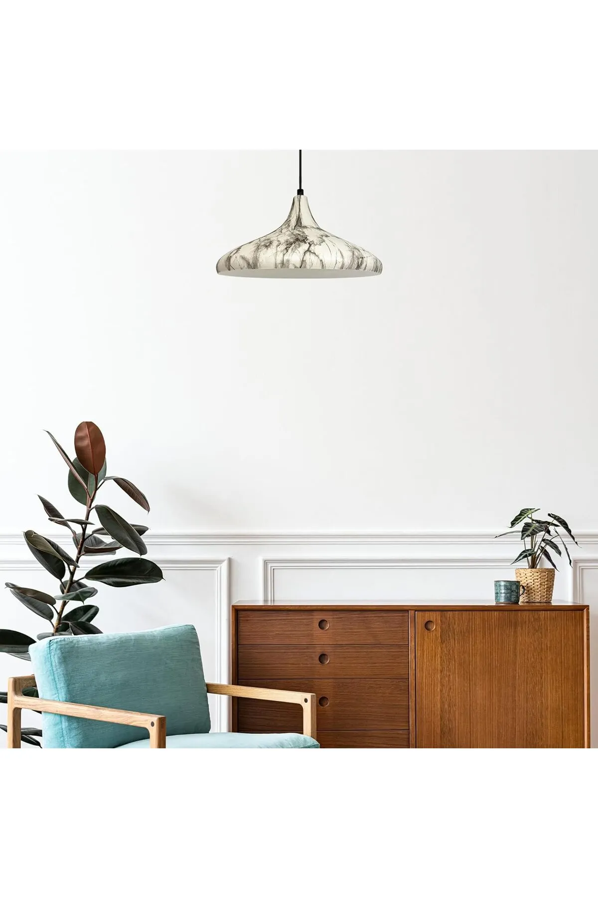 Bamyum  Champion Pendelleuchte, 35cm, E27, Marmor Lampe