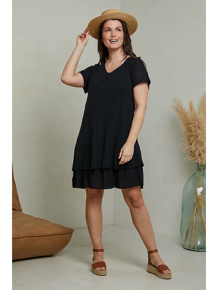 Curvy Lady Kleid in Schwarz günstig kaufen