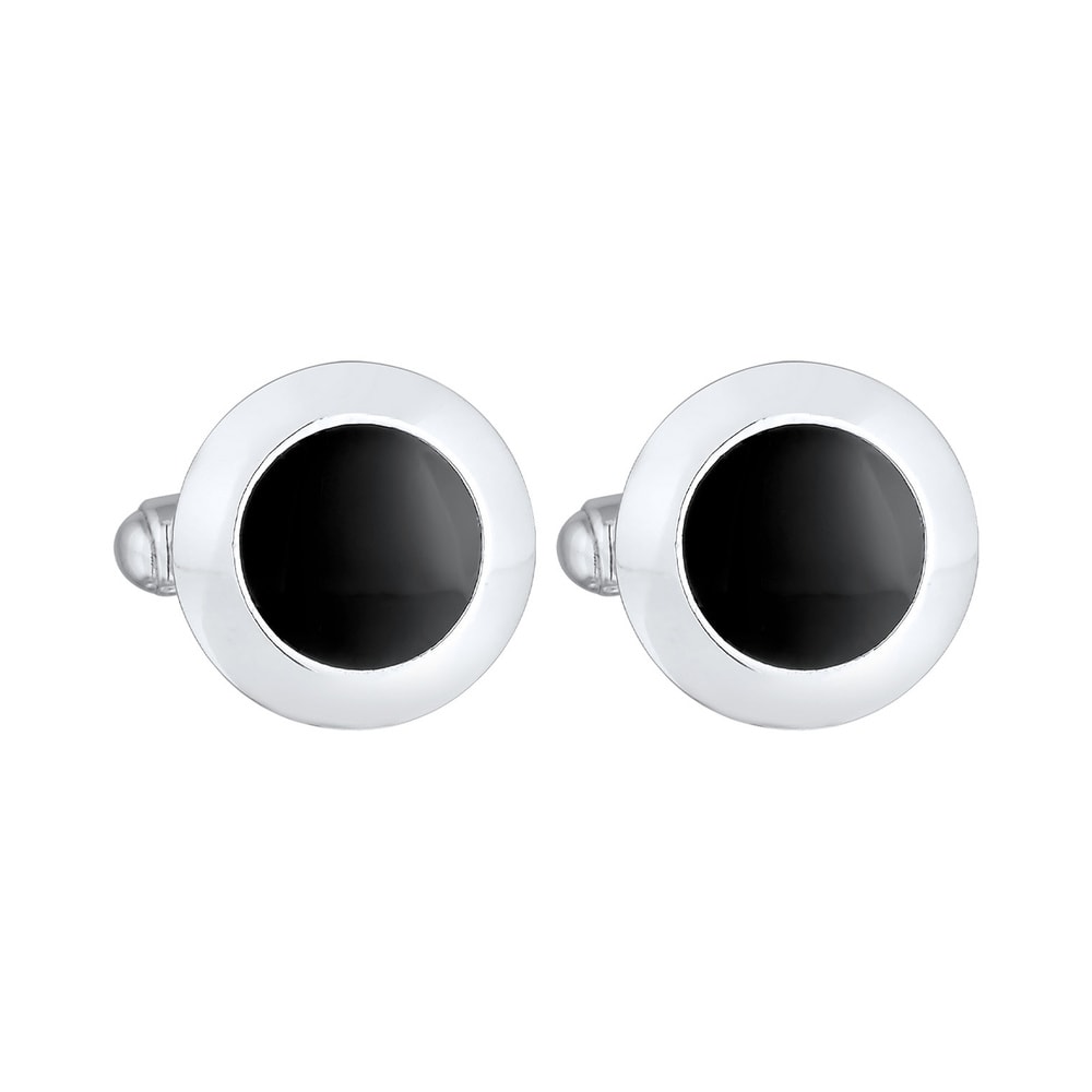 KUZZOI KUZZOI Boutons de Manchette Hommes Rond Basic avec émail en argent sterling 925 bouchon de bouteille