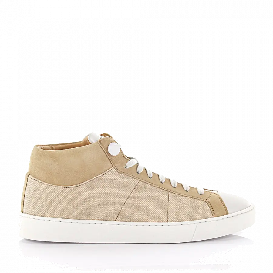 Santoni - Schnürer Textil Logo beige - beige