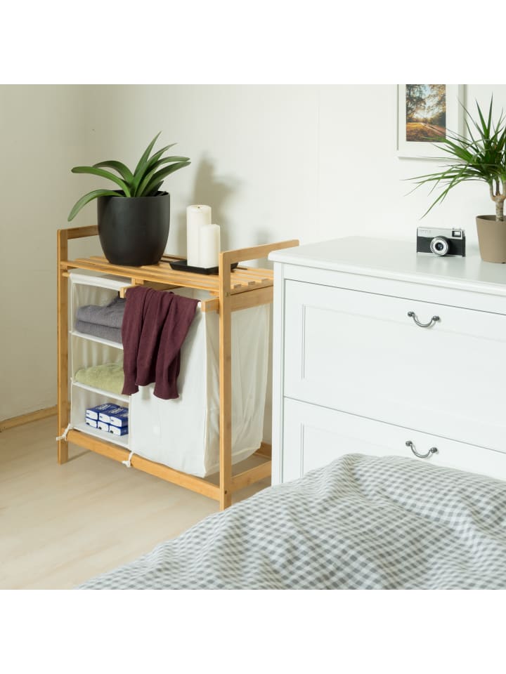 relaxdays Wäschesammler in Natur - (B)69,5 x (H)77 x (T)36 cm günstig kaufen onesize