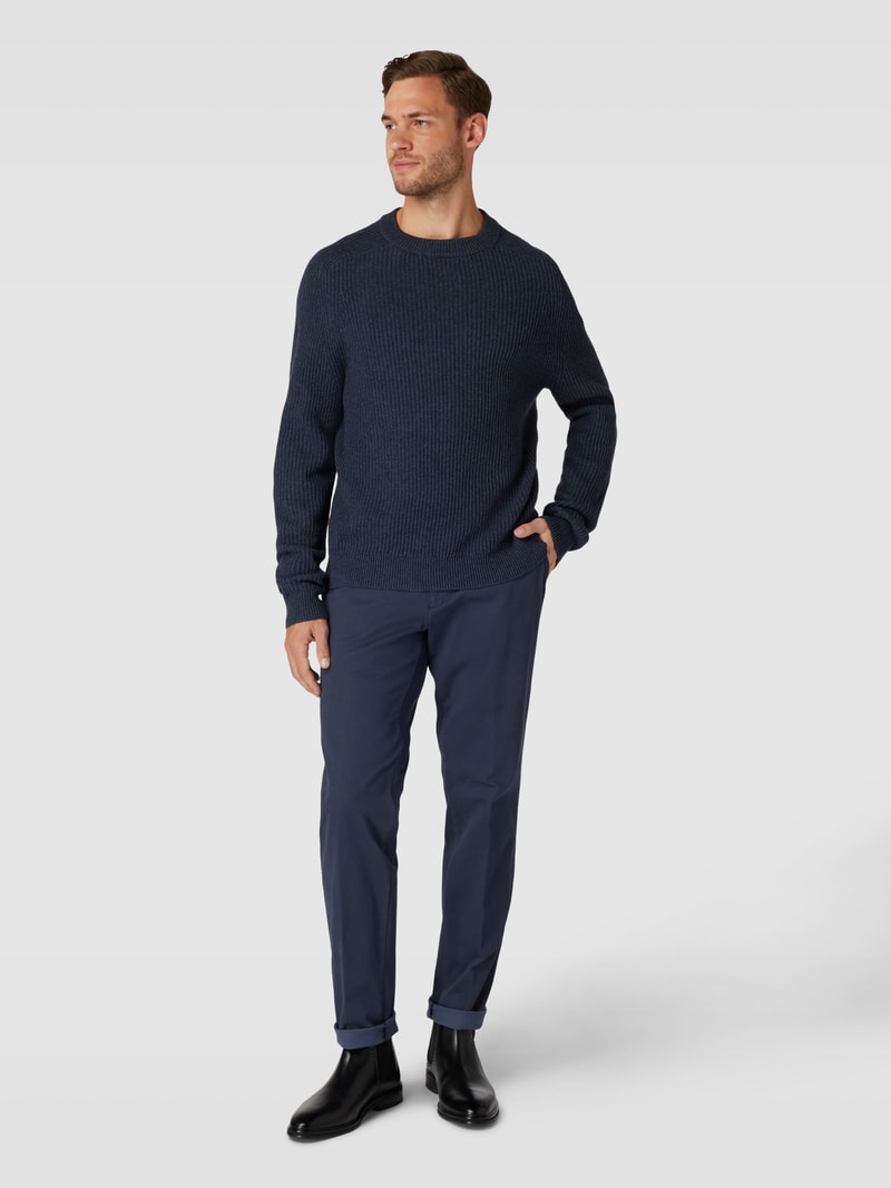 Hose mit Strukturmuster Modell 'JOE' in marineblau