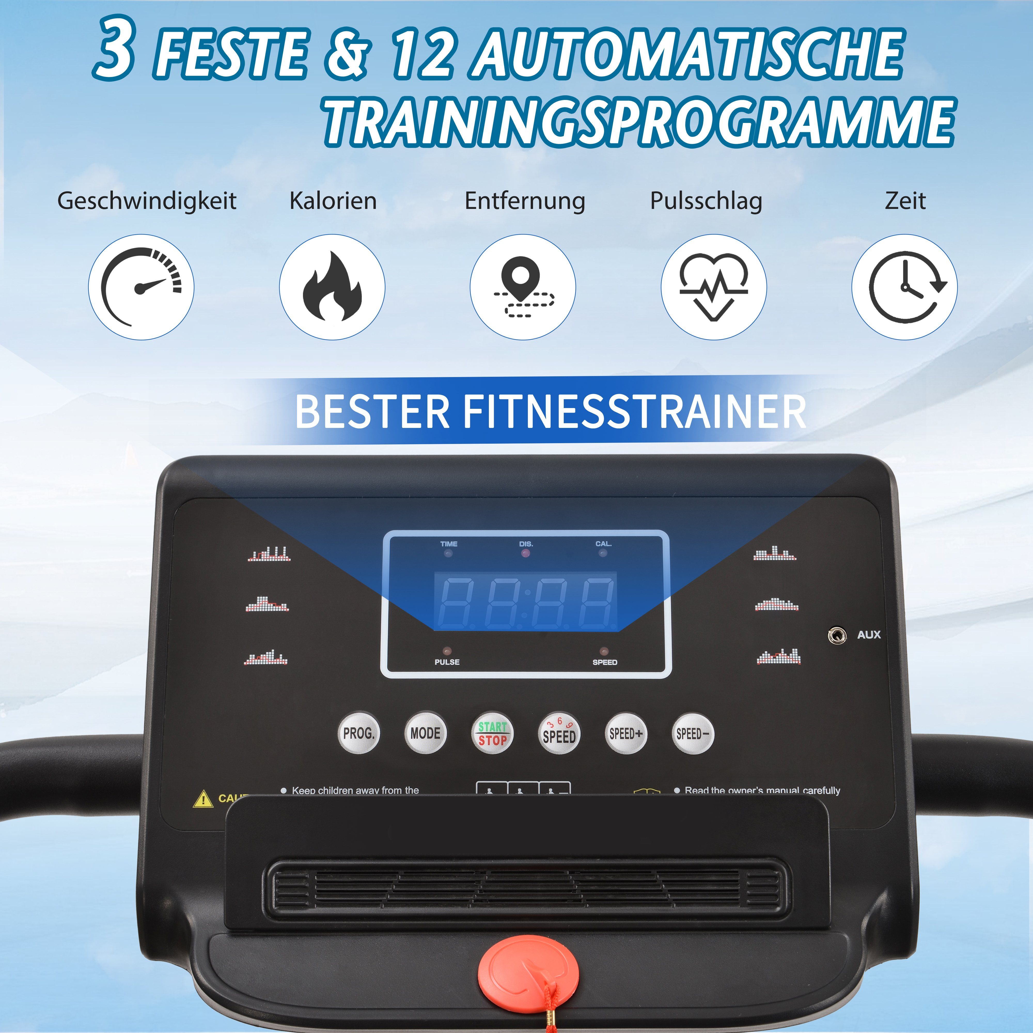 Mould King Laufband Faltbares Laufband,Einstellbarer Trainingsintensität+Handyhalterung