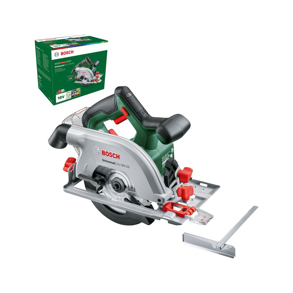 Bosch Green 06033B1400 UniversalCirc 18V-53 Akku-Kreissäge (ohne Akku und Ladegerät) im Lieferumfang enthalten