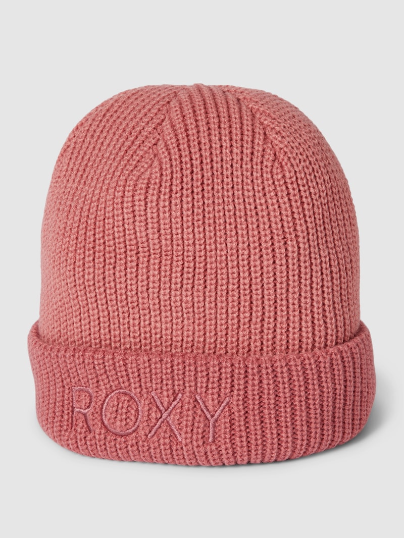 Beanie mit Label-Stitching Modell 'FREJA' in rosa meliert