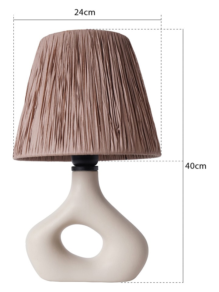 Opviq Tischleuchte in Hellbraun/ Creme - (H)40 x Ø 24 cm günstig kaufen onesize