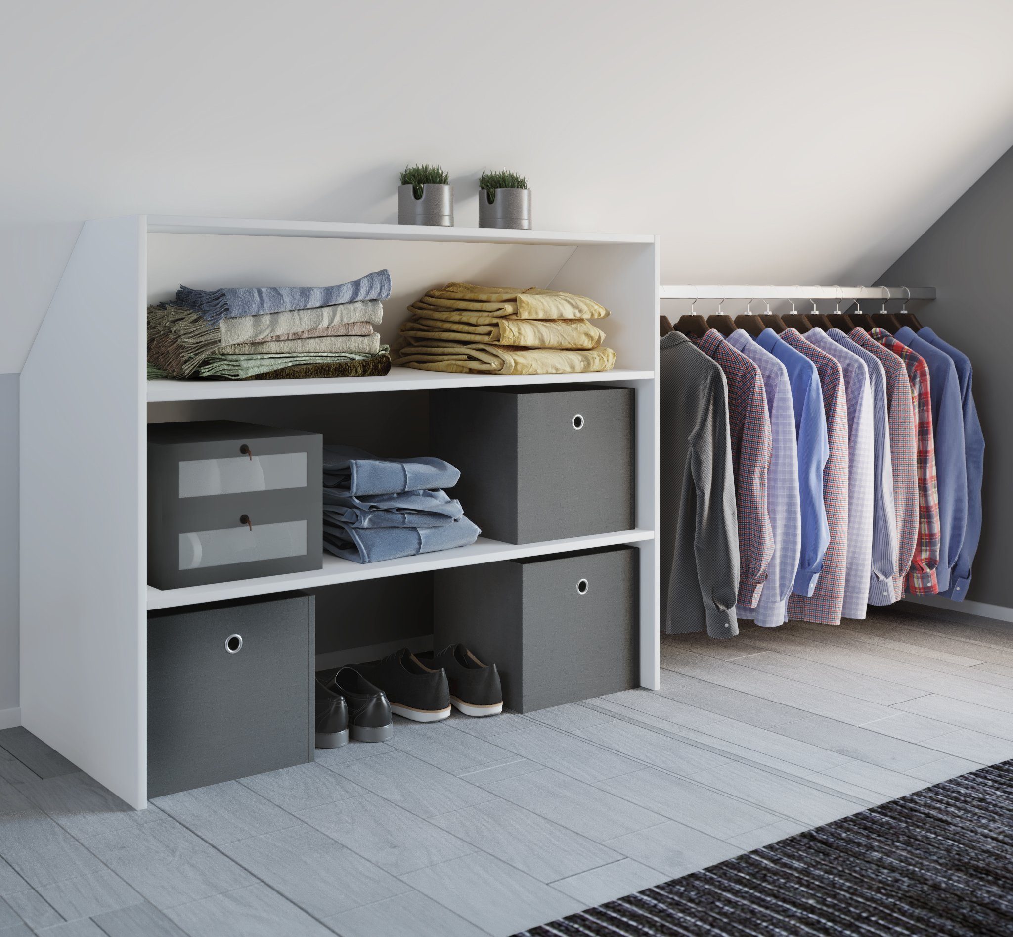 VCM Kleiderschrank Offener Kleiderschrank Dachschrägen Regal Dacho l (1-St)