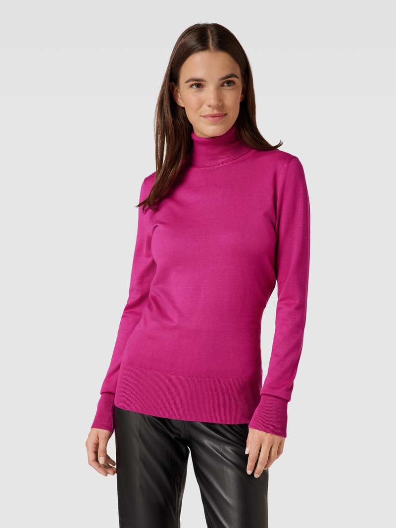 Strickpullover mit Rollkragen Modell 'ASTRID' in fuchsia