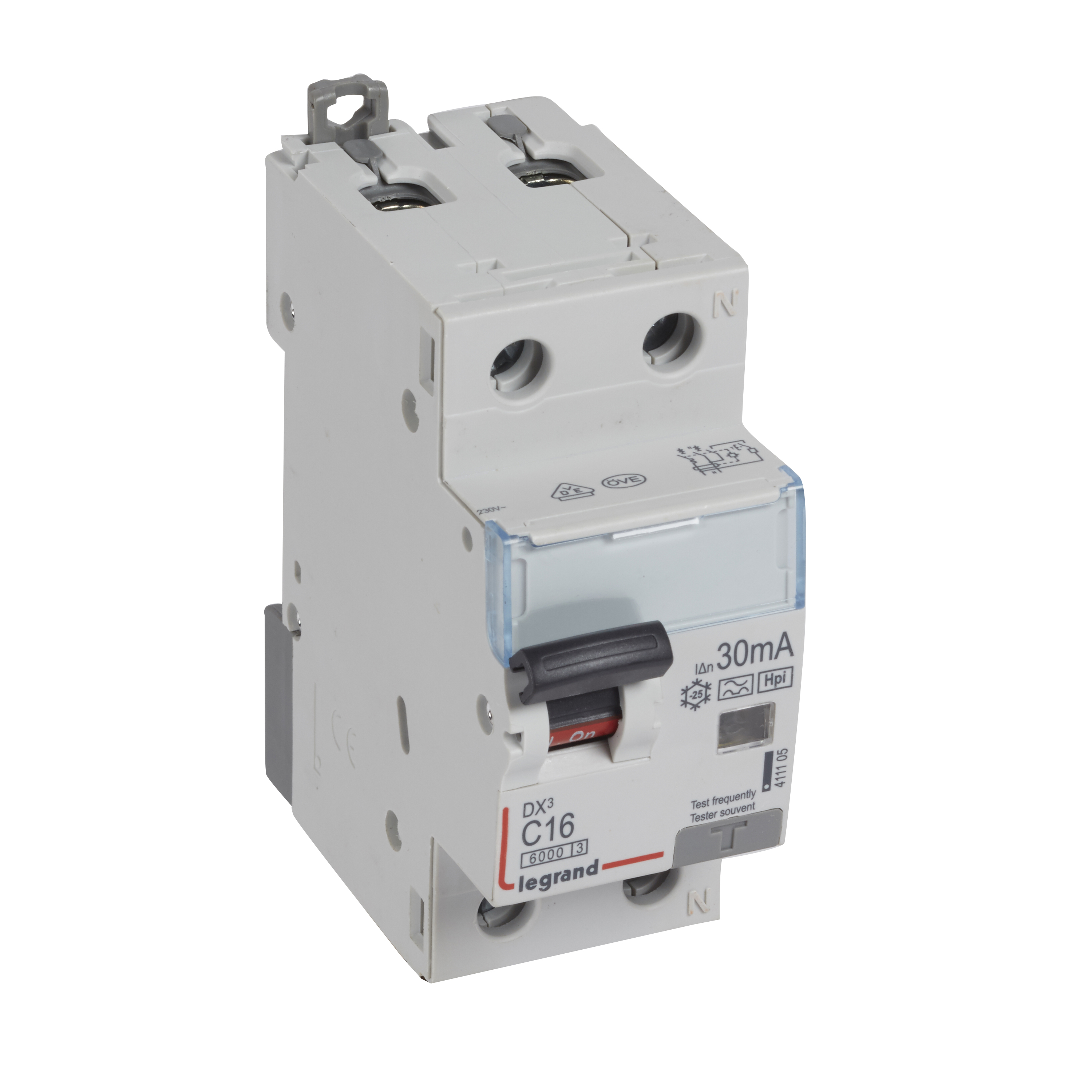 Schutzschalter DX3 FI/LS, C-Charakteristik, 16A, 1P+N, 6kA, 30mA, Typ F, 230VAC, 2TE - ATU