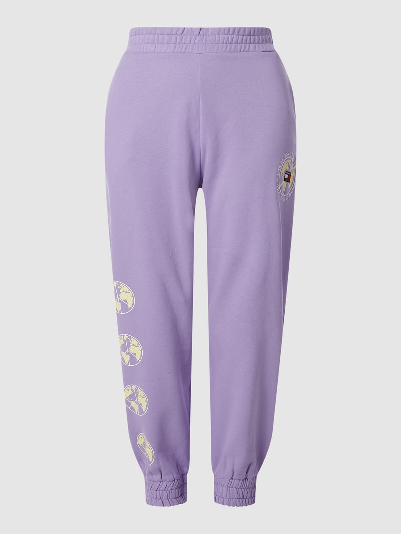 PLUS SIZE Sweathose mit Print in flieder