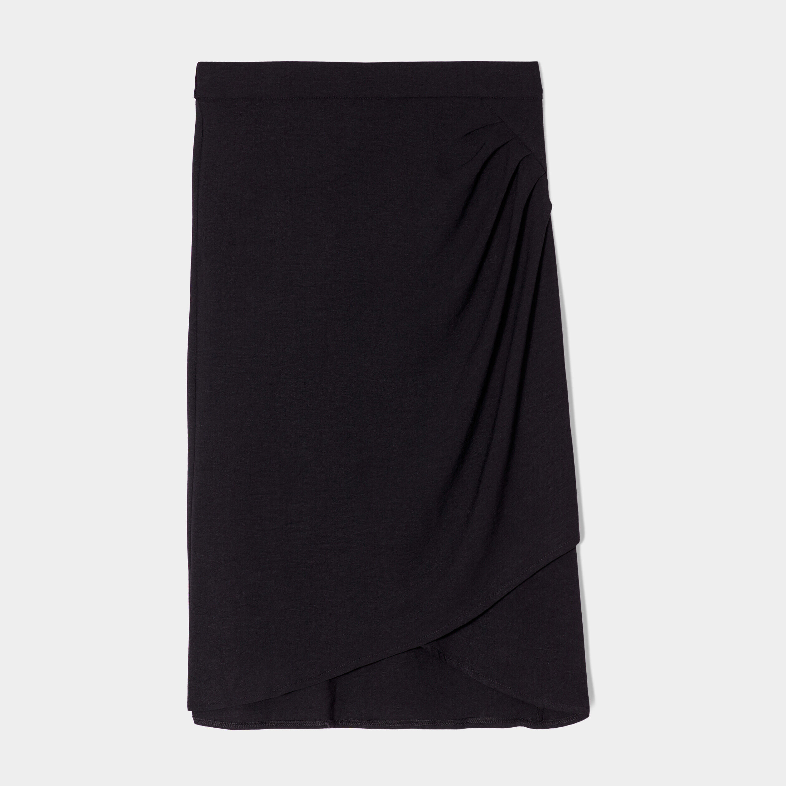 Jupe droite drapée noir femme | Cache Cache