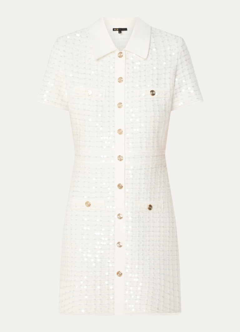 Maje Mini blouse dress with sequins and lurex