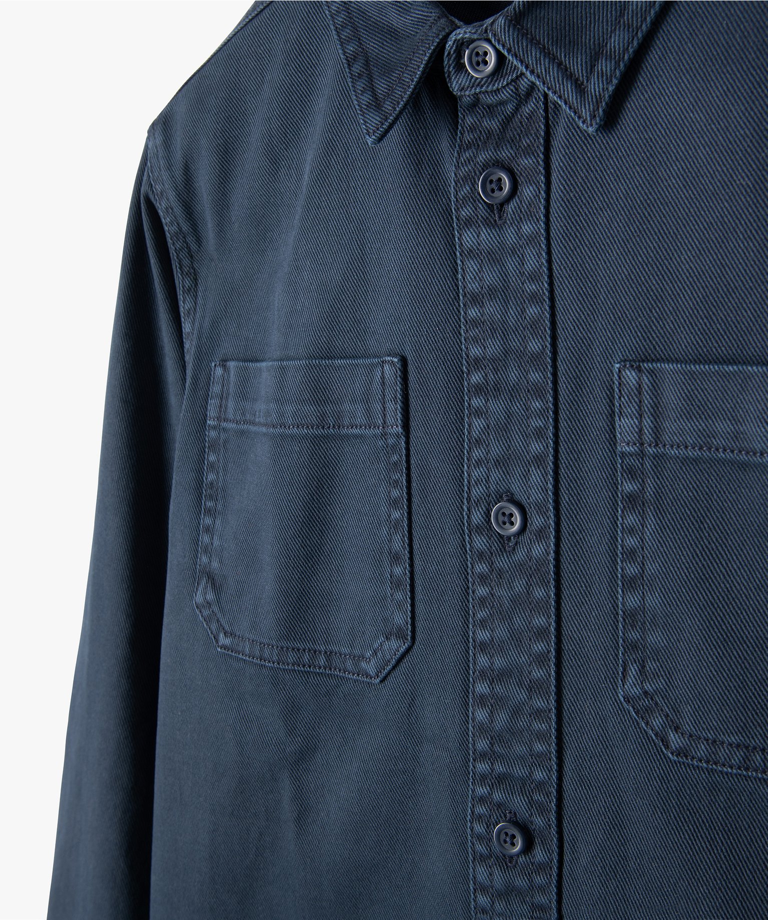 Chemise Garçon à manches longues en twill épais au colori... marine | GEMO