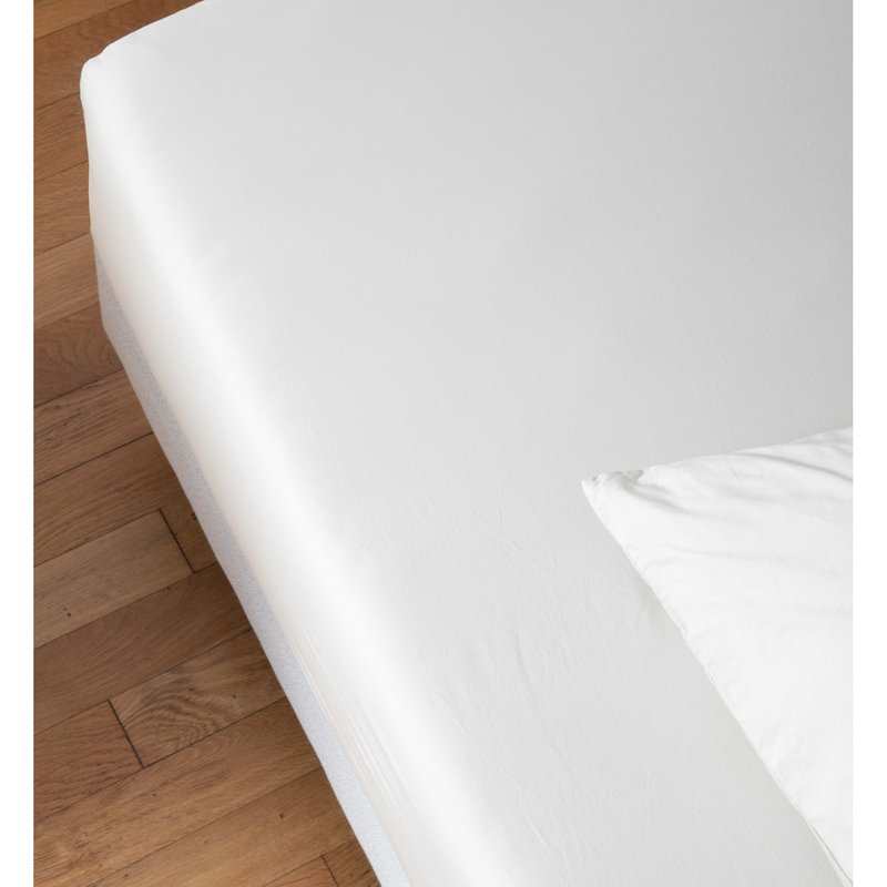 Drap-housse en Percale de Coton Bio lavé 1 personne