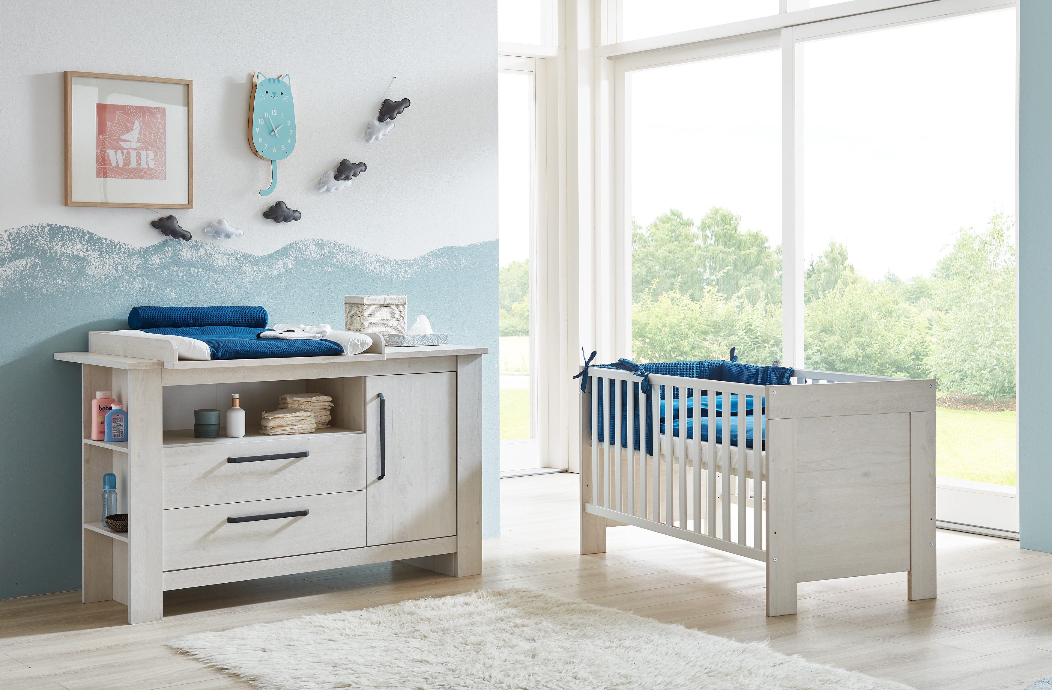 arthur berndt Babymöbel-Set Til, (Spar-Set, 2-St., Kinderbett, Wickelkommode), mit Kinderbett und Wickelkommode; Made in Germany