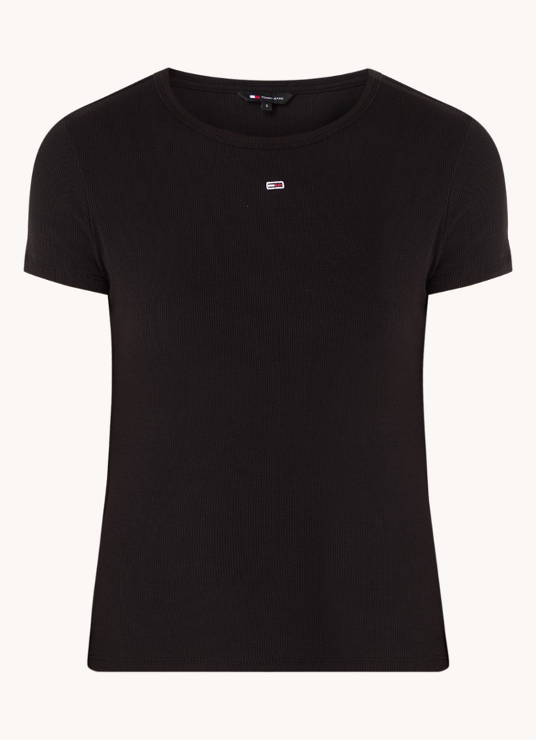 Tommy Hilfiger T-shirt with ribbed structure and logo embroidery