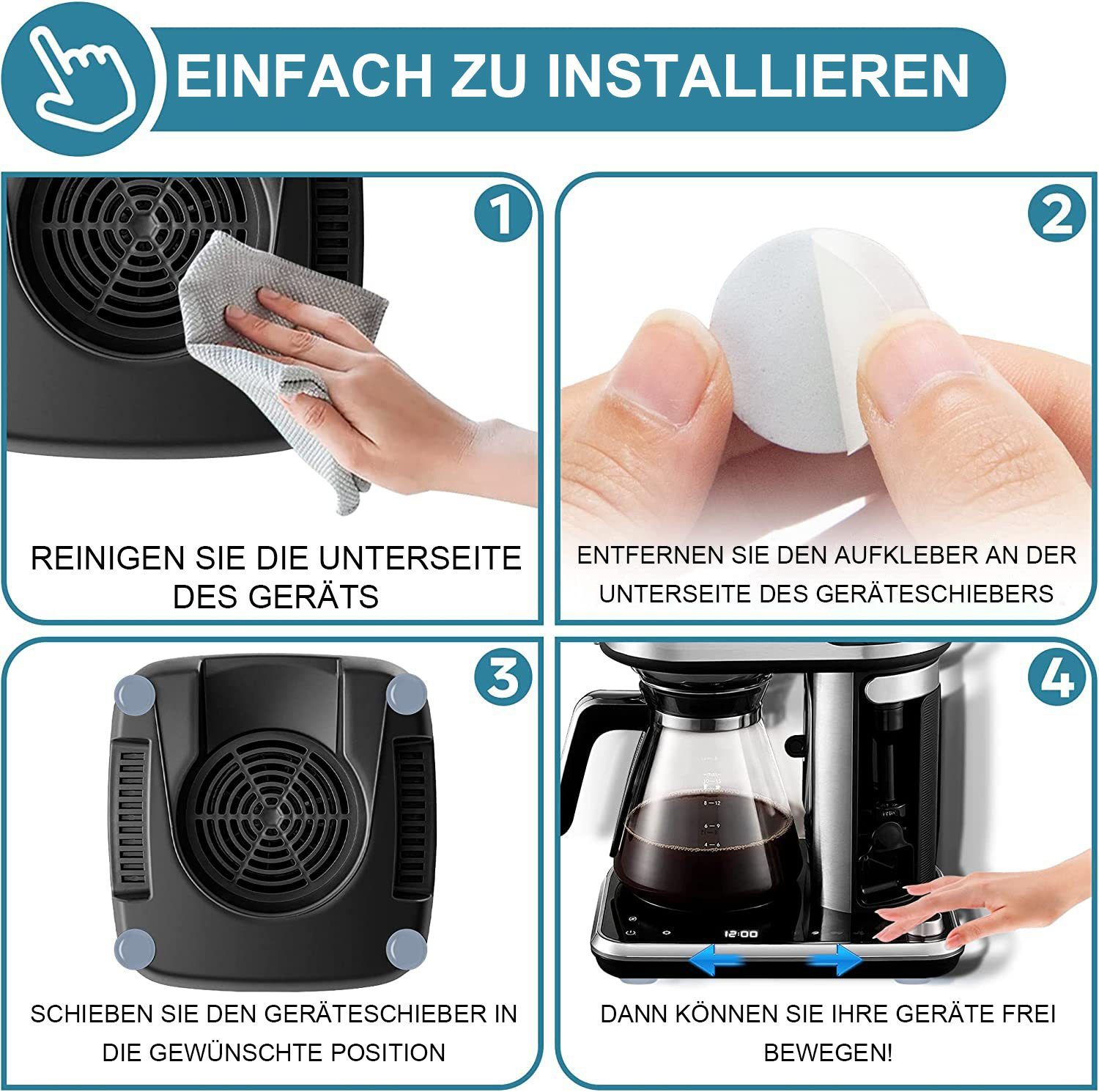 TOPMELON Möbelfuß Küchenutensilien Geräteschieber, 24 Stück