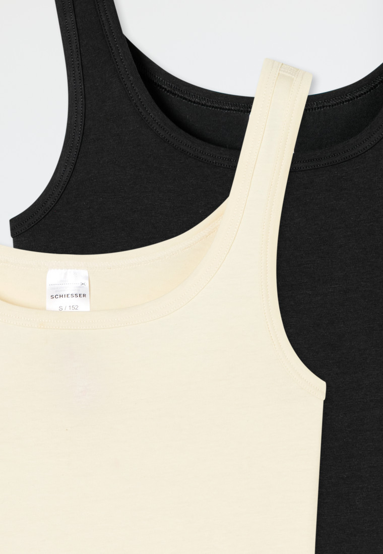 Tops 2er-Pack Organic Cotton schwarz / offwhite - 95/5