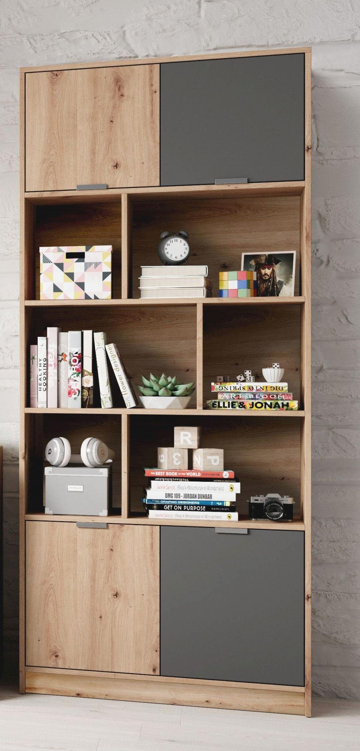 Storado Jugendzimmer-Set Jugendzimmer Set Karla artisan eiche graphit 5-tlg