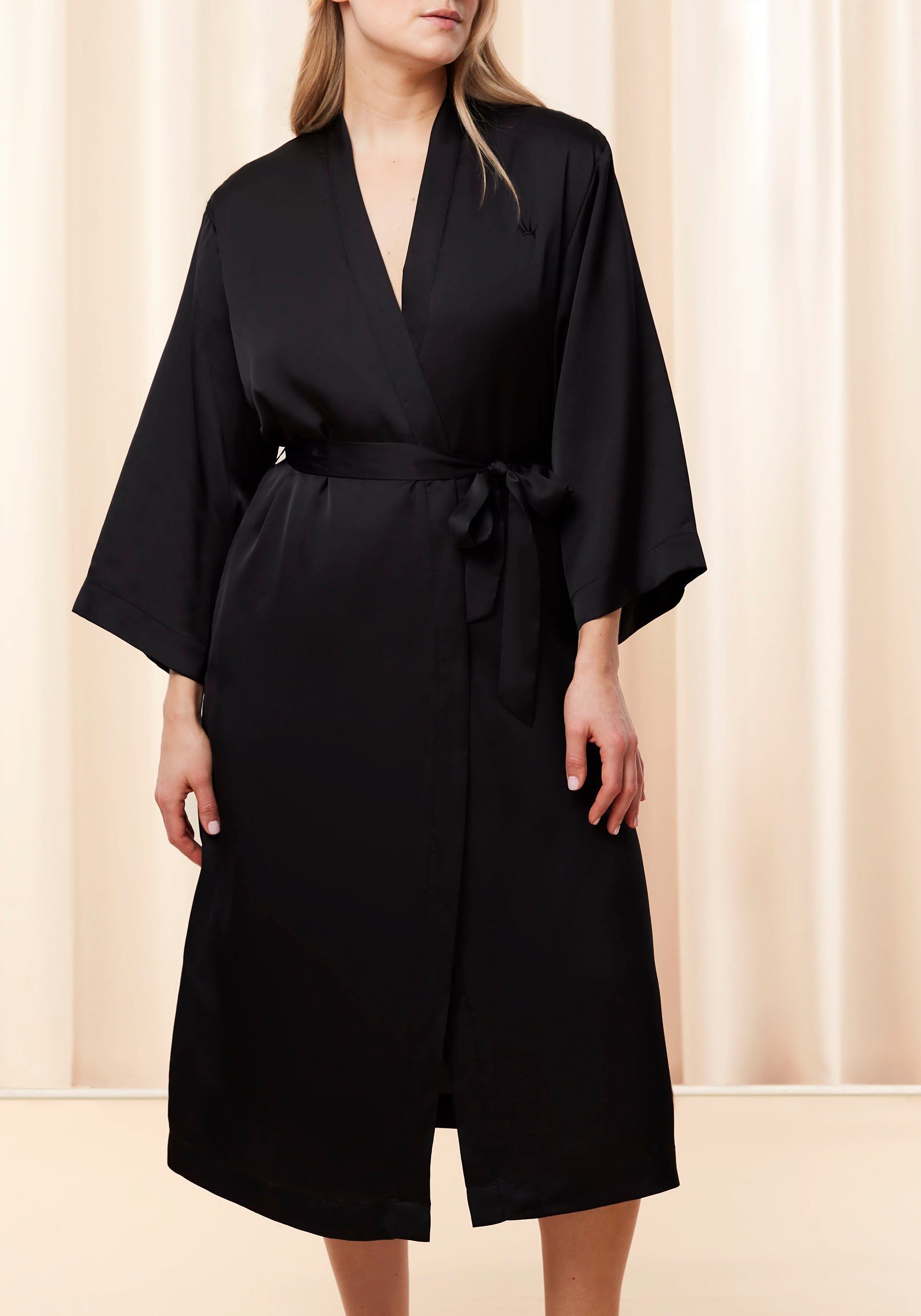 Triumph Bademantel ROBES, Midilänge, Gürtel, Kimono-Morgenmantel aus Satin, leicht glänzend