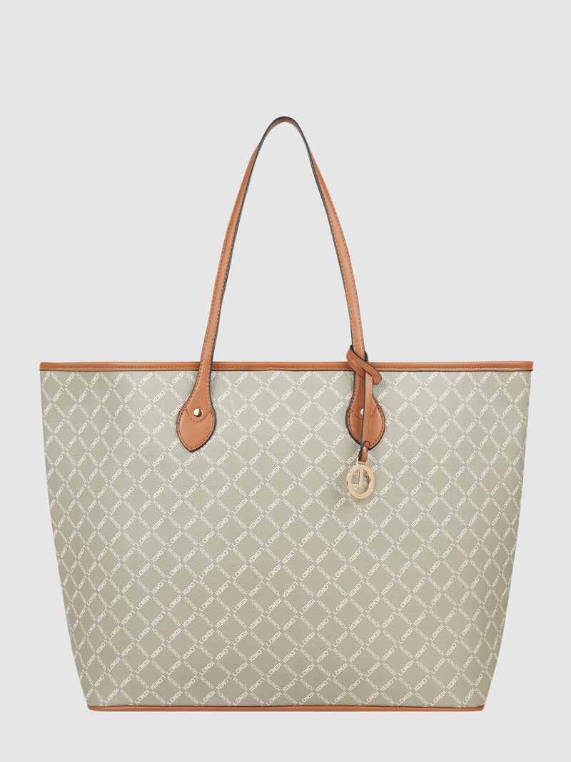 Shopper mit Logo-Muster Modell 'Filiberta' in stein