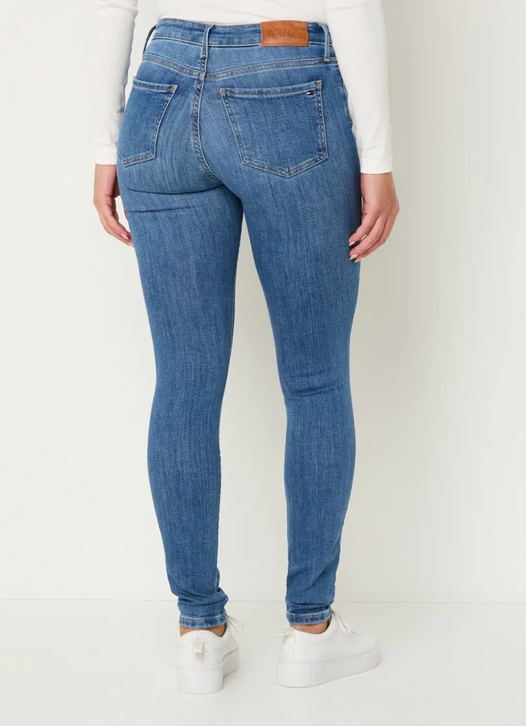 Blugi Tommy Hilfiger Como Skinny, talie medie, decolorare medie
