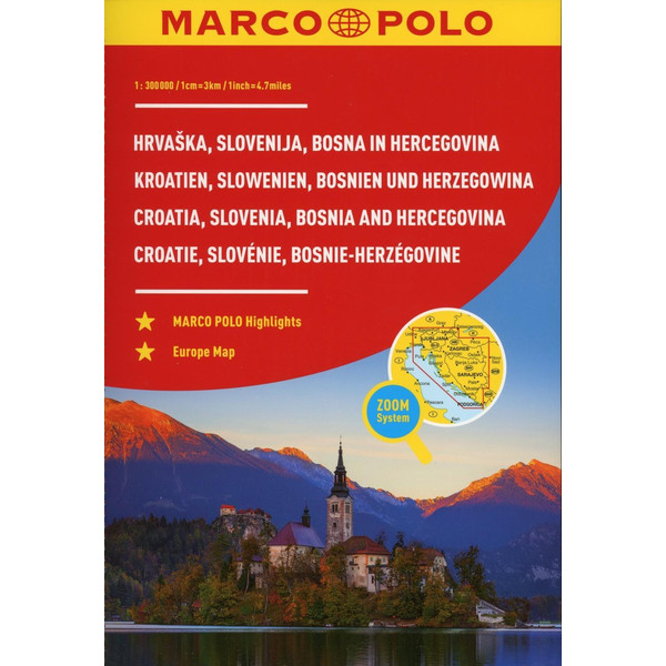 MARCO POLO Reiseatlas Kroatien, Slowenien, Bosnien und Herzegowina 1 : 300.000 - Straßenkarte