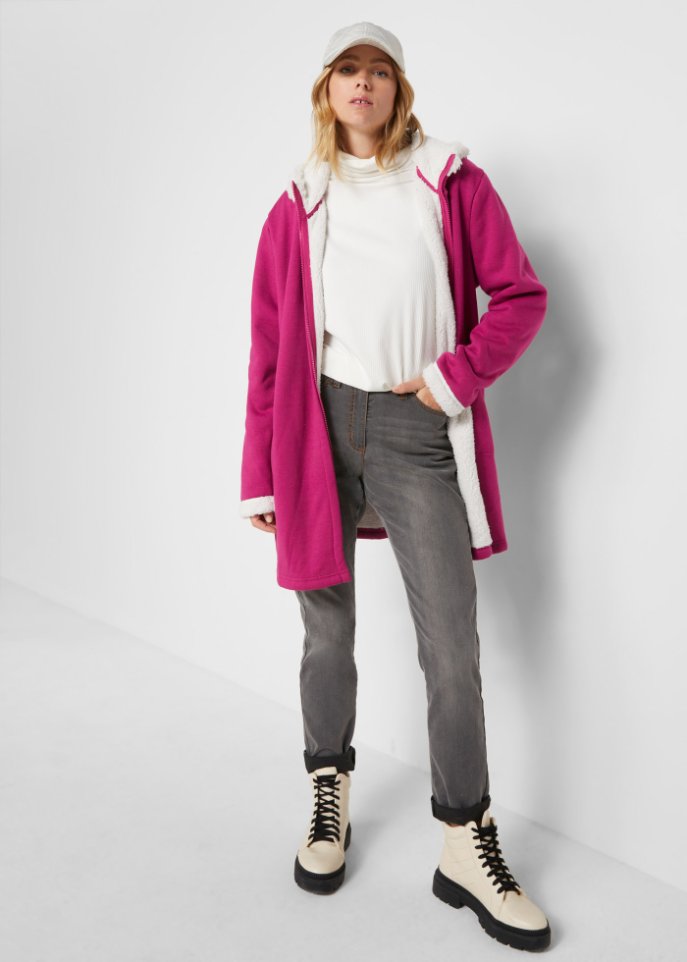 Sweatjacke mit Teddyfell