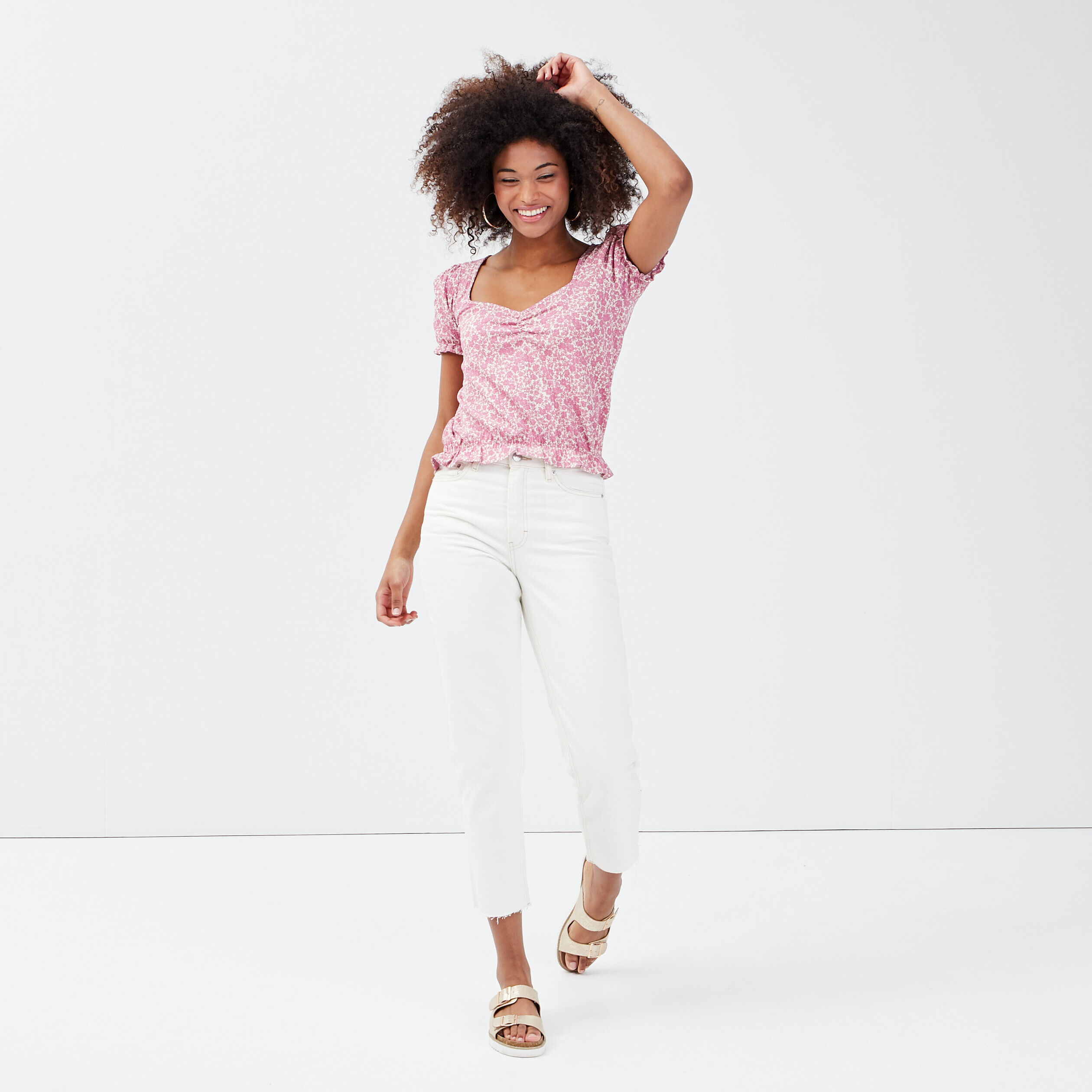 T-shirt manches courtes blanc femme | Cache Cache