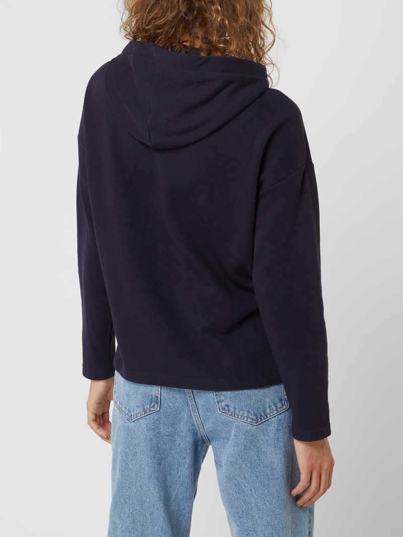 Hoodie mit Logo-Print in marineblau