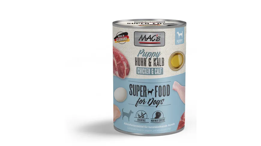 MAC's DOG Hundenassfutter Huhn & Kalb 400 g
