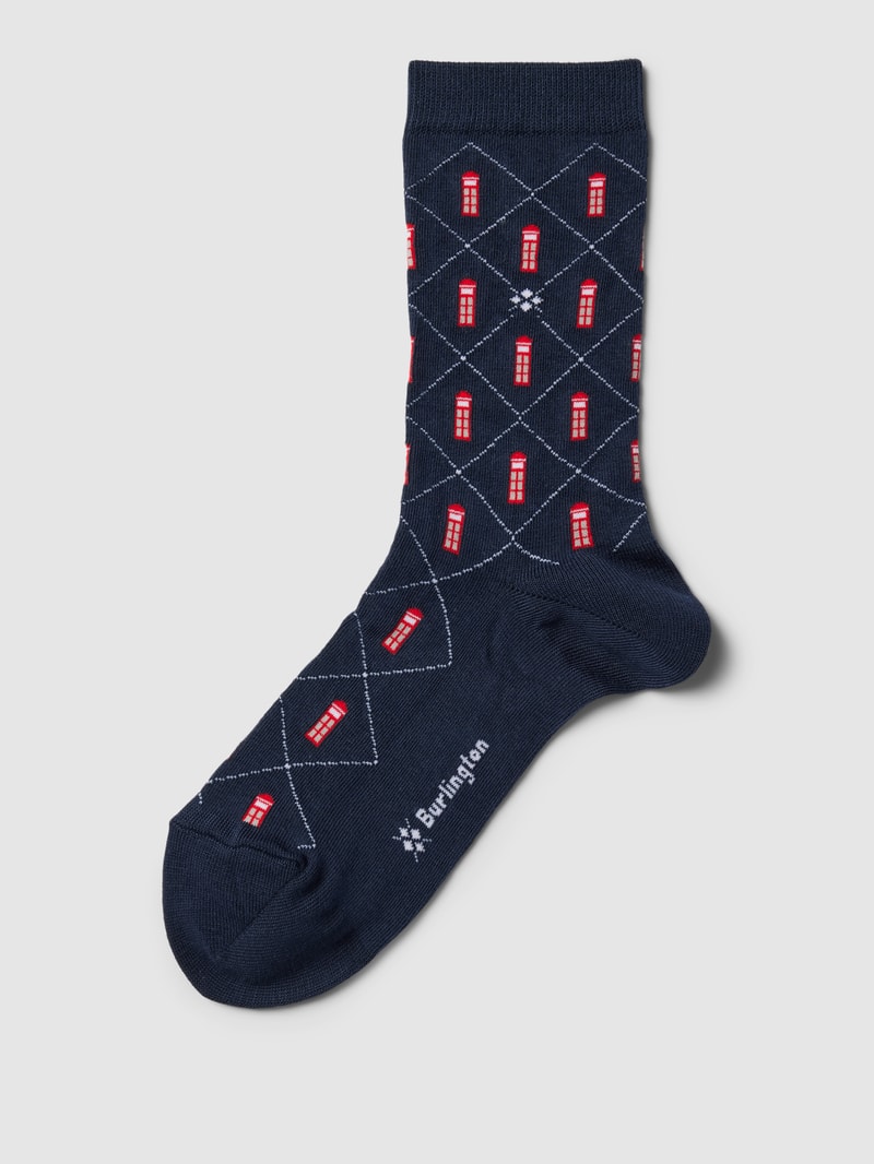 Socken mit Allover-Muster in marineblau