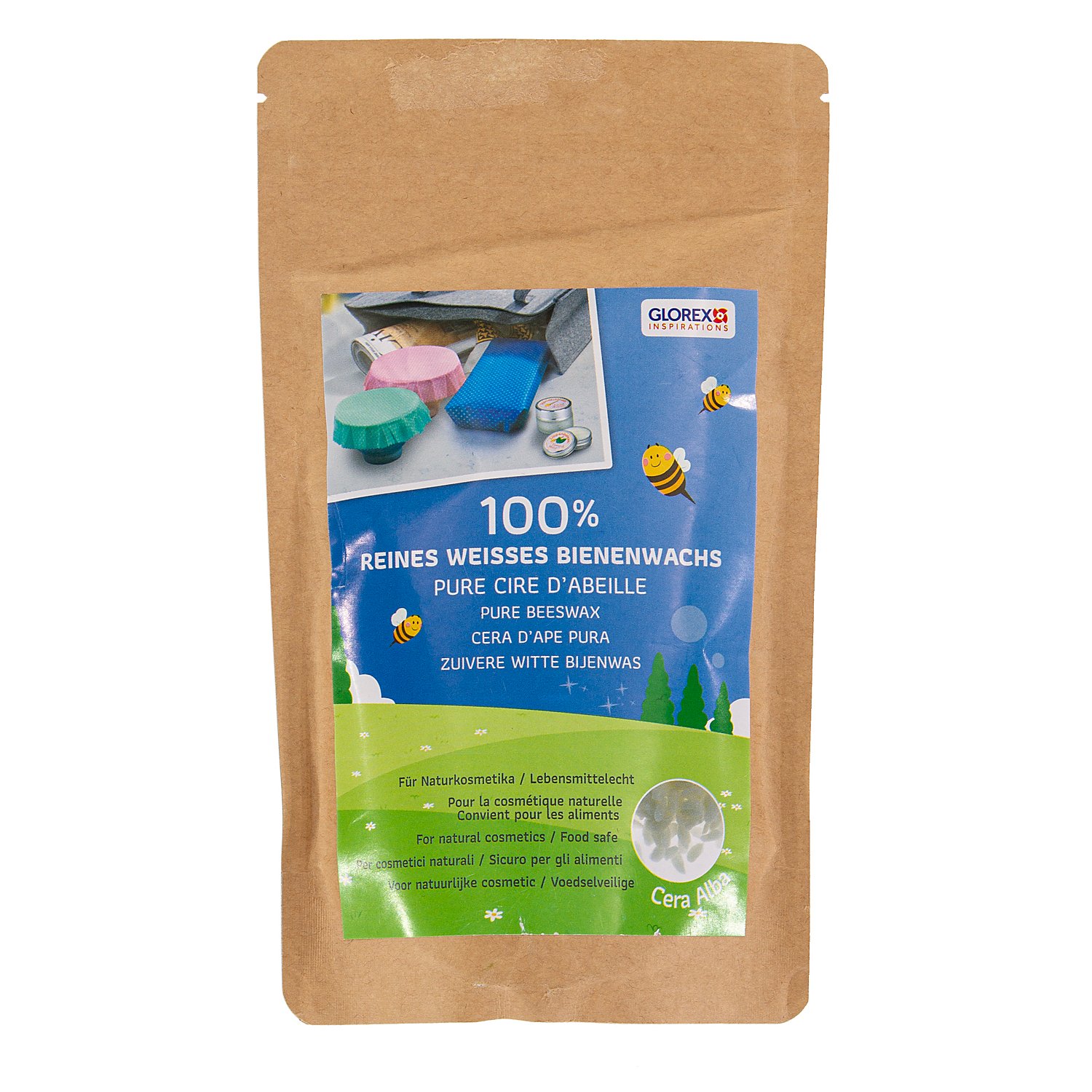 Bienenwachspastillen, weiß, 200 g, lebensmittelecht