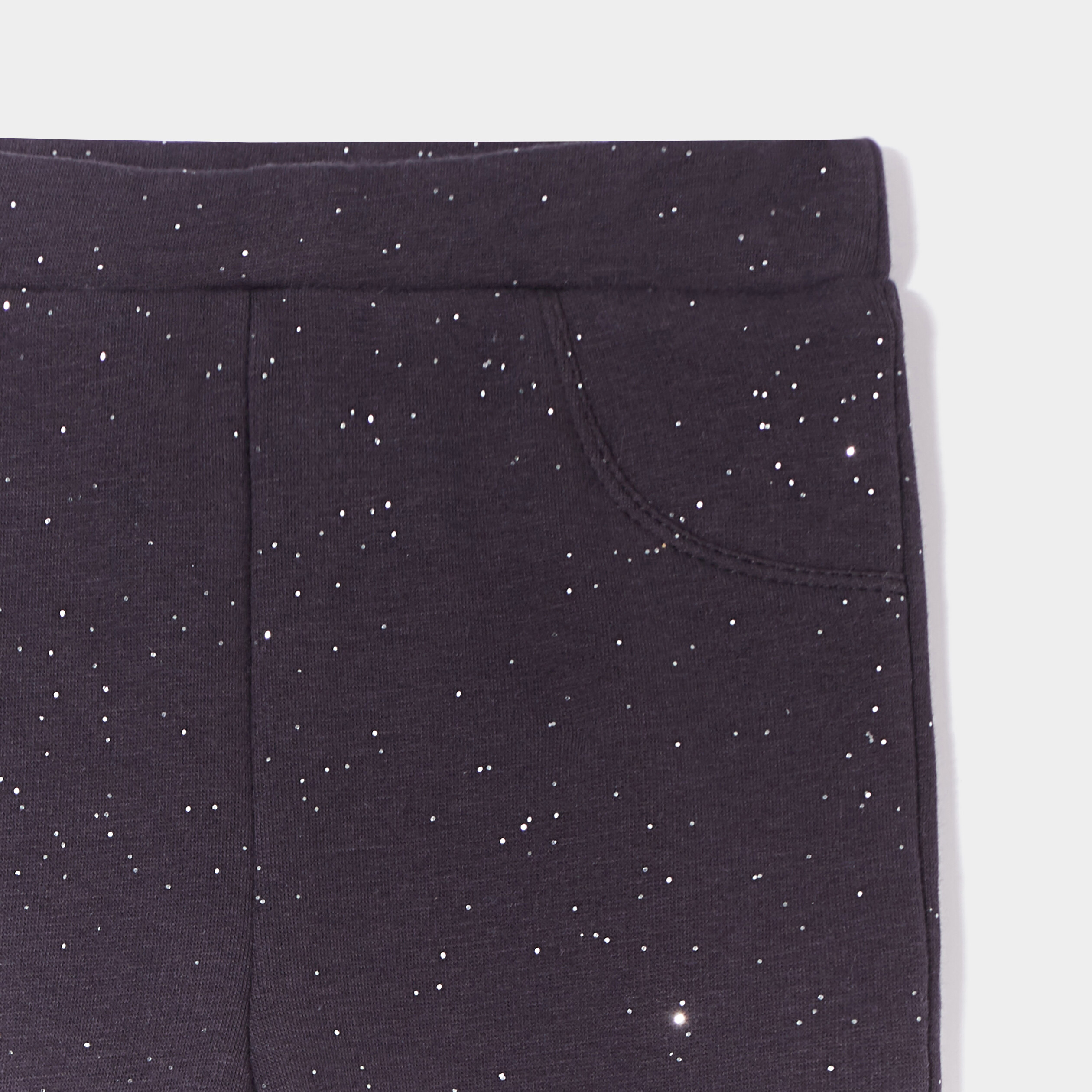 Pantalon doublé à paillettes gris foncé bébé fille | La Halle