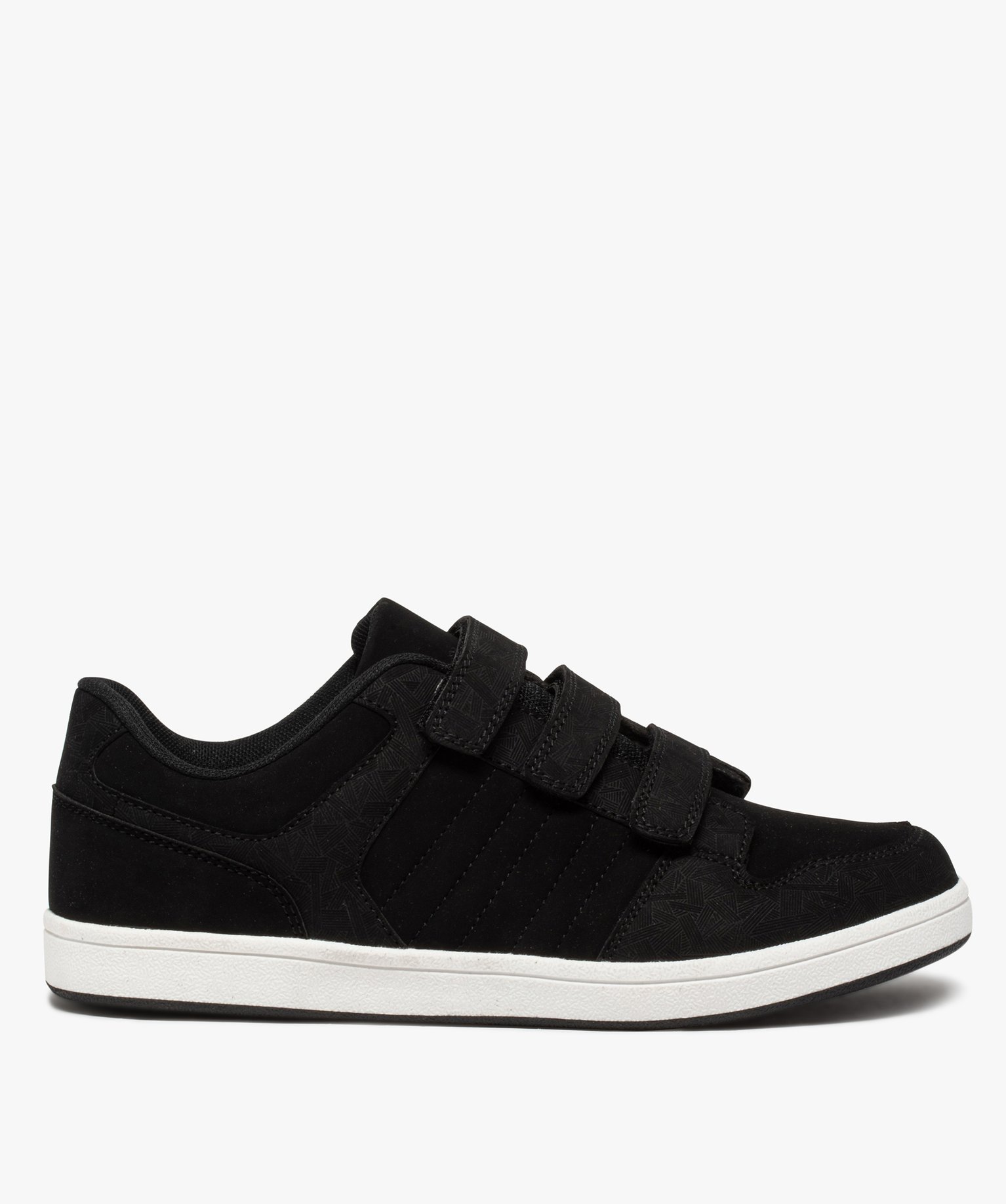 Baskets homme style skateshoes unies fermeture scratchs noir | GEMO