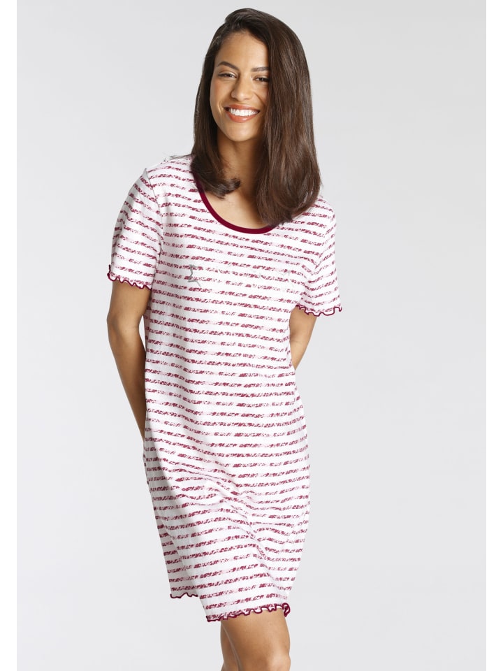 VIVANCE DREAMS Sleepshirt in pink-rot-gestreift günstig kaufen