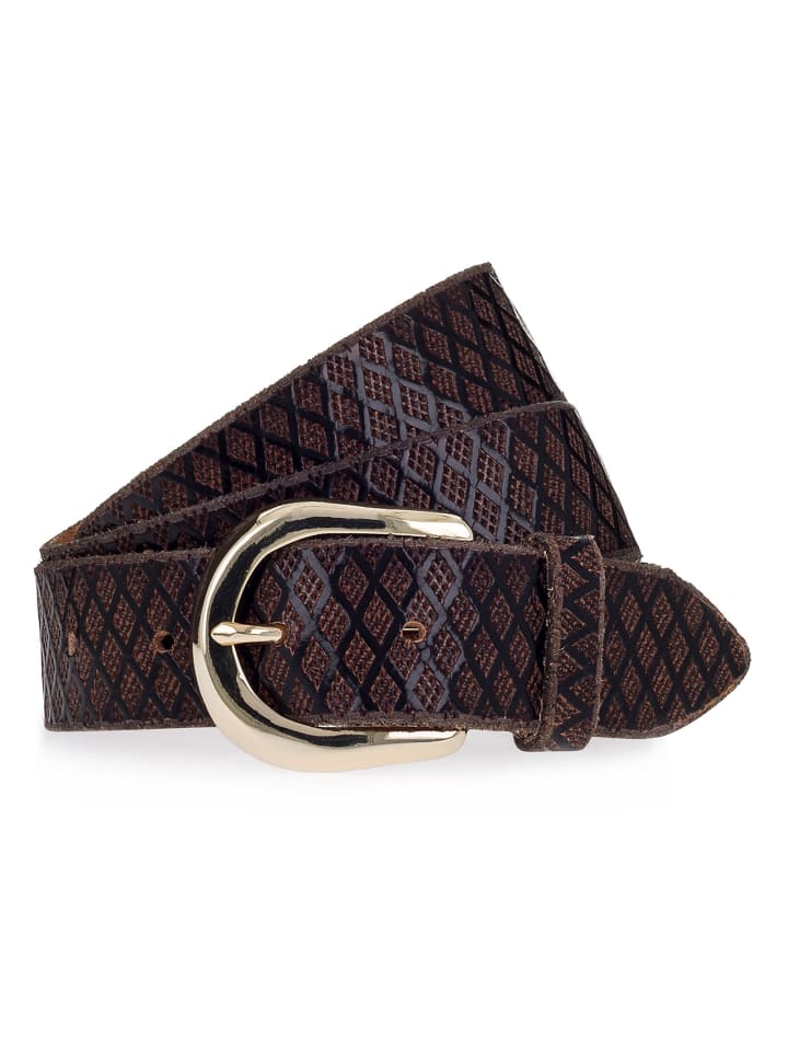 b.belt Gürtel Leder in dunkelbraun günstig kaufen
