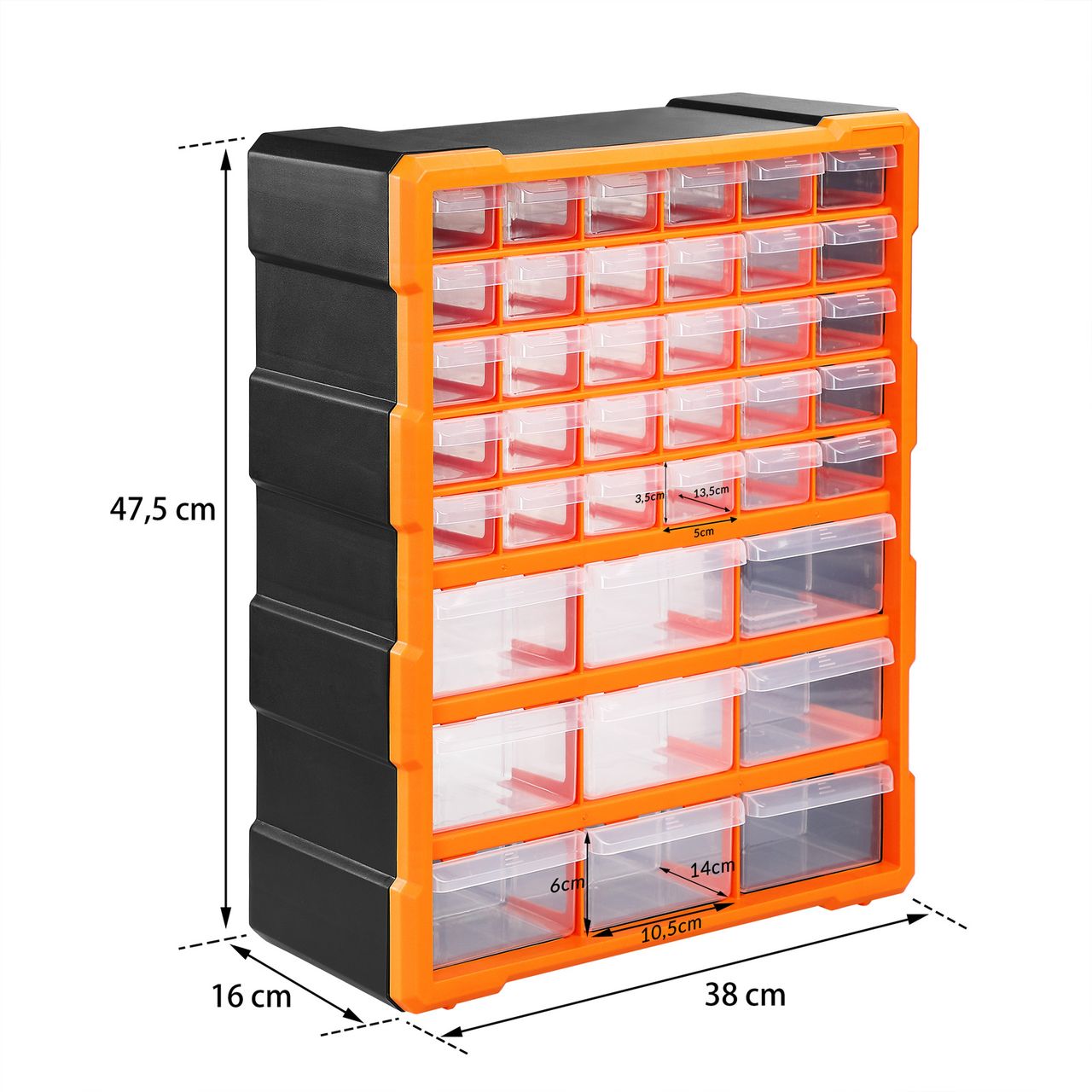 Casaria monzana® Kleinteileorganizer 47,5x38x16cm 39 Fächer