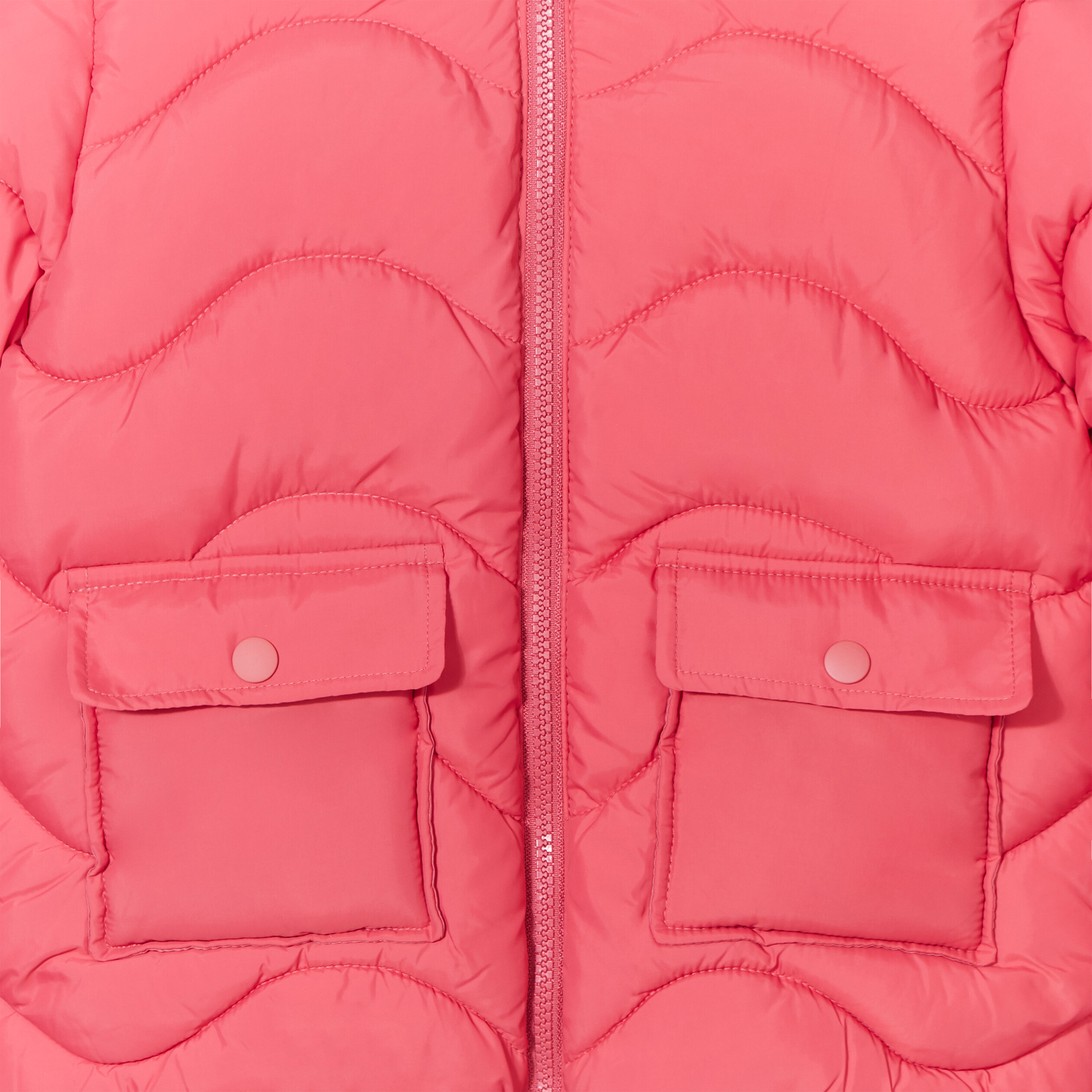 Doudoune doublée à capuche rose framboise fille | La Halle