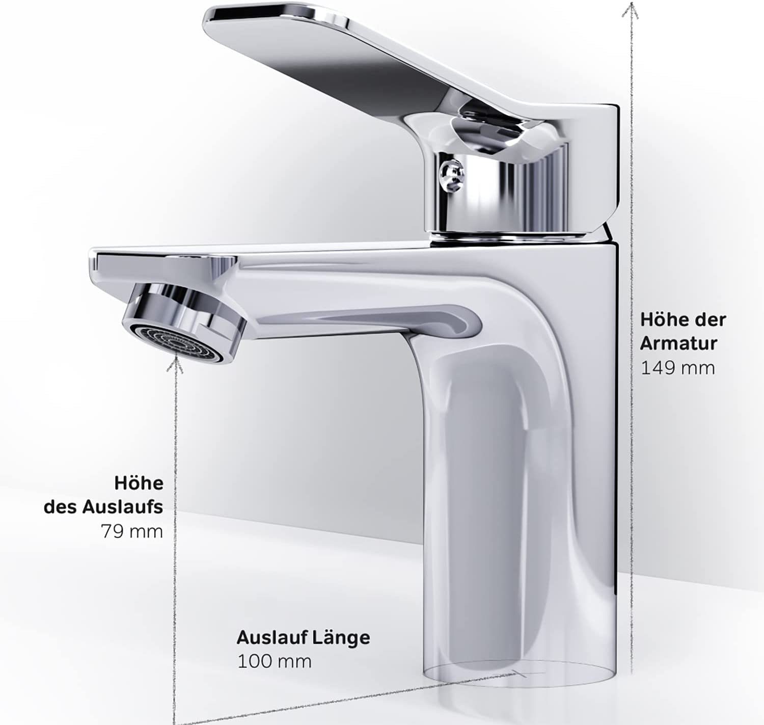 AM.PM Waschtischarmatur Waschbeckenarmatur X-Joy Waschbecken Wasserhahn Bad (Mischbatterie) geräuscharme Kartusche, Waschtisch Mischbatterie Badezimmer Badarmatur
