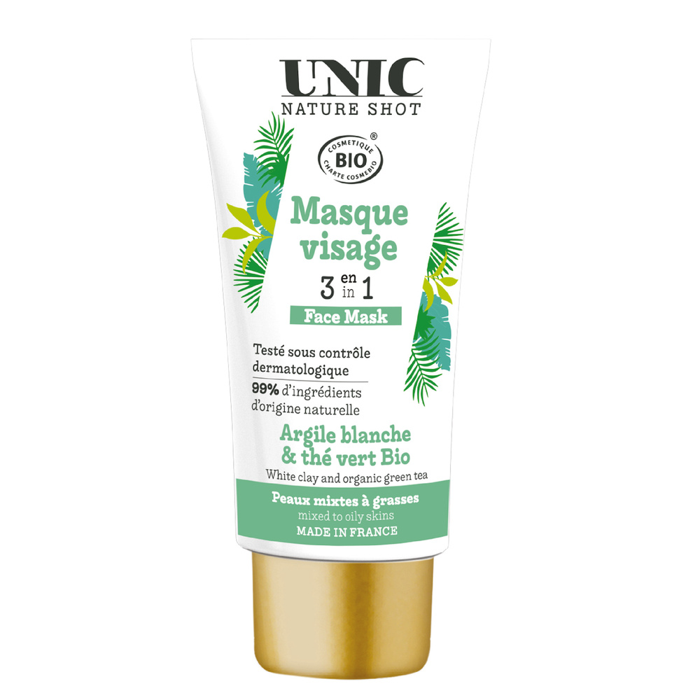 unic Masque visage BIO à l'argile blanche masque visage