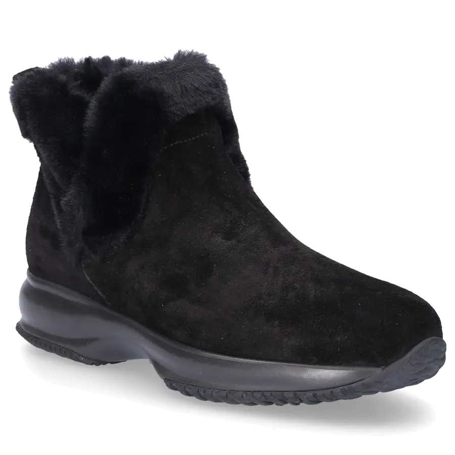 Hogan - Stiefeletten INTERACTIVE SLIPON Veloursleder Fellschaft schwarz - schwarz