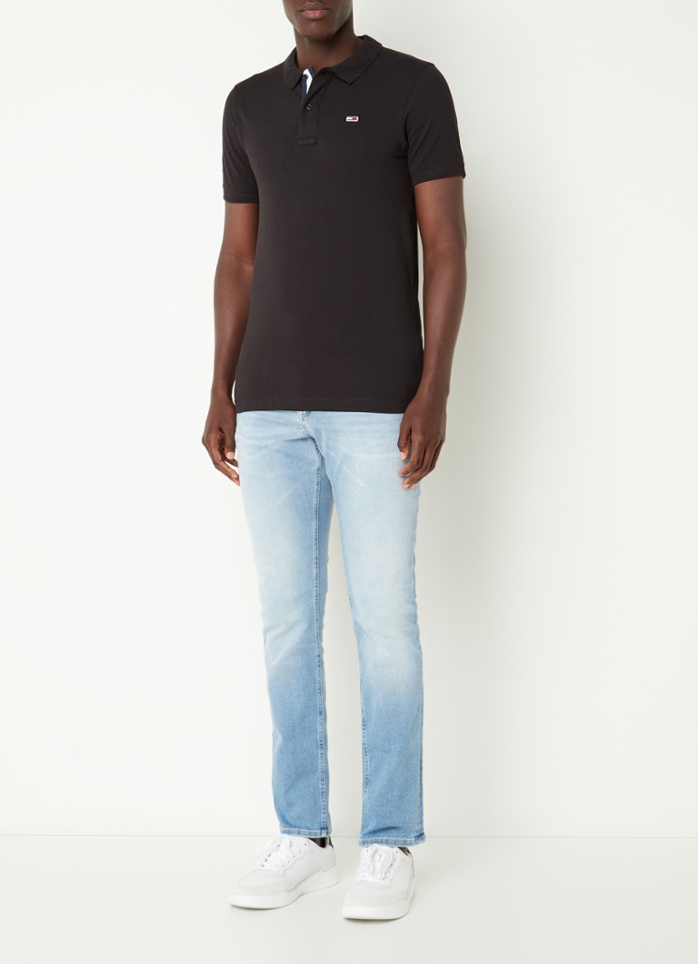 Tricou polo Tommy Hilfiger slim fit din bumbac cu logo