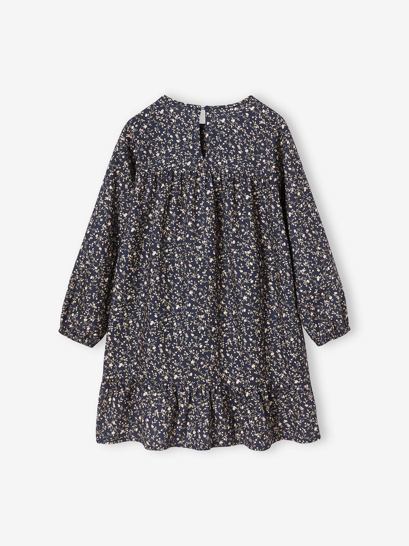 Vertbaudet Langärmeliges Mädchen Kleid - senfgelb