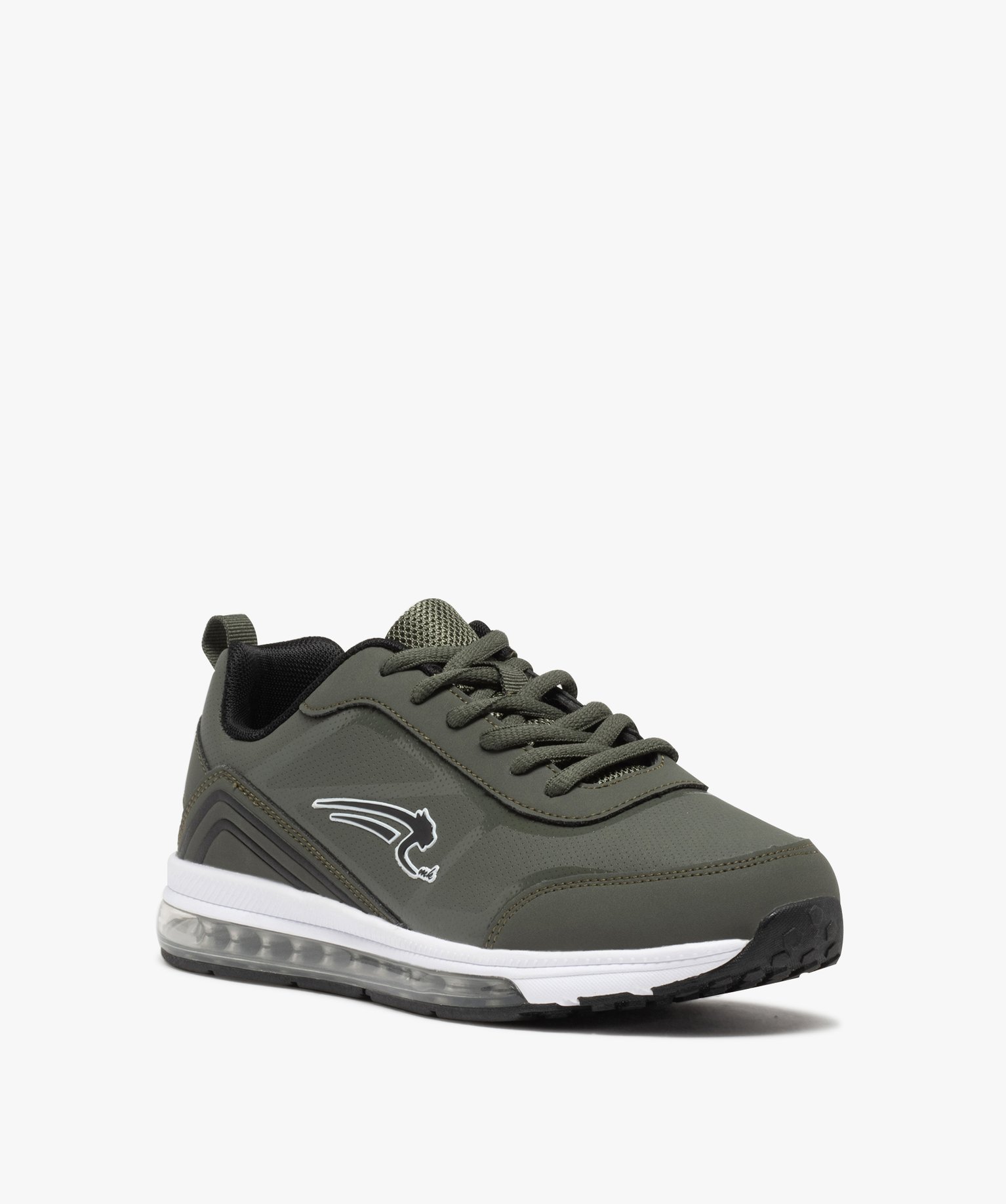 Baskets Garçon unies à semelle bulle d’air - Airness kaki | GEMO