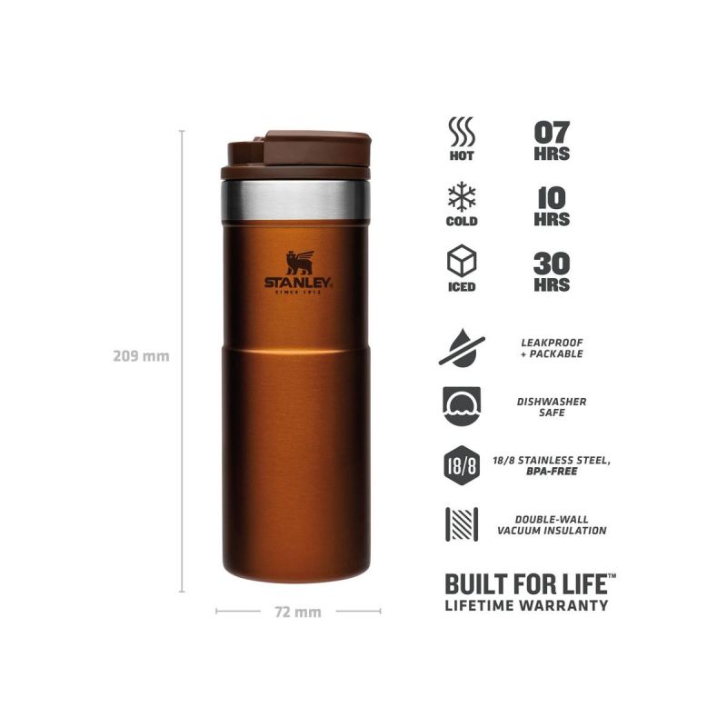 Thermo-Fahrradflasche, Stanley Classic Neverleak Travel Mug 16oz \/ 470ml Maple