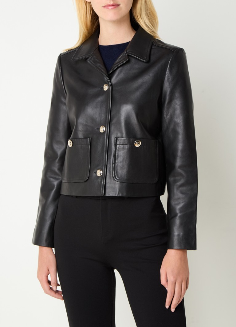Gerard Darel Beyza lambskin jacket with patch pockets