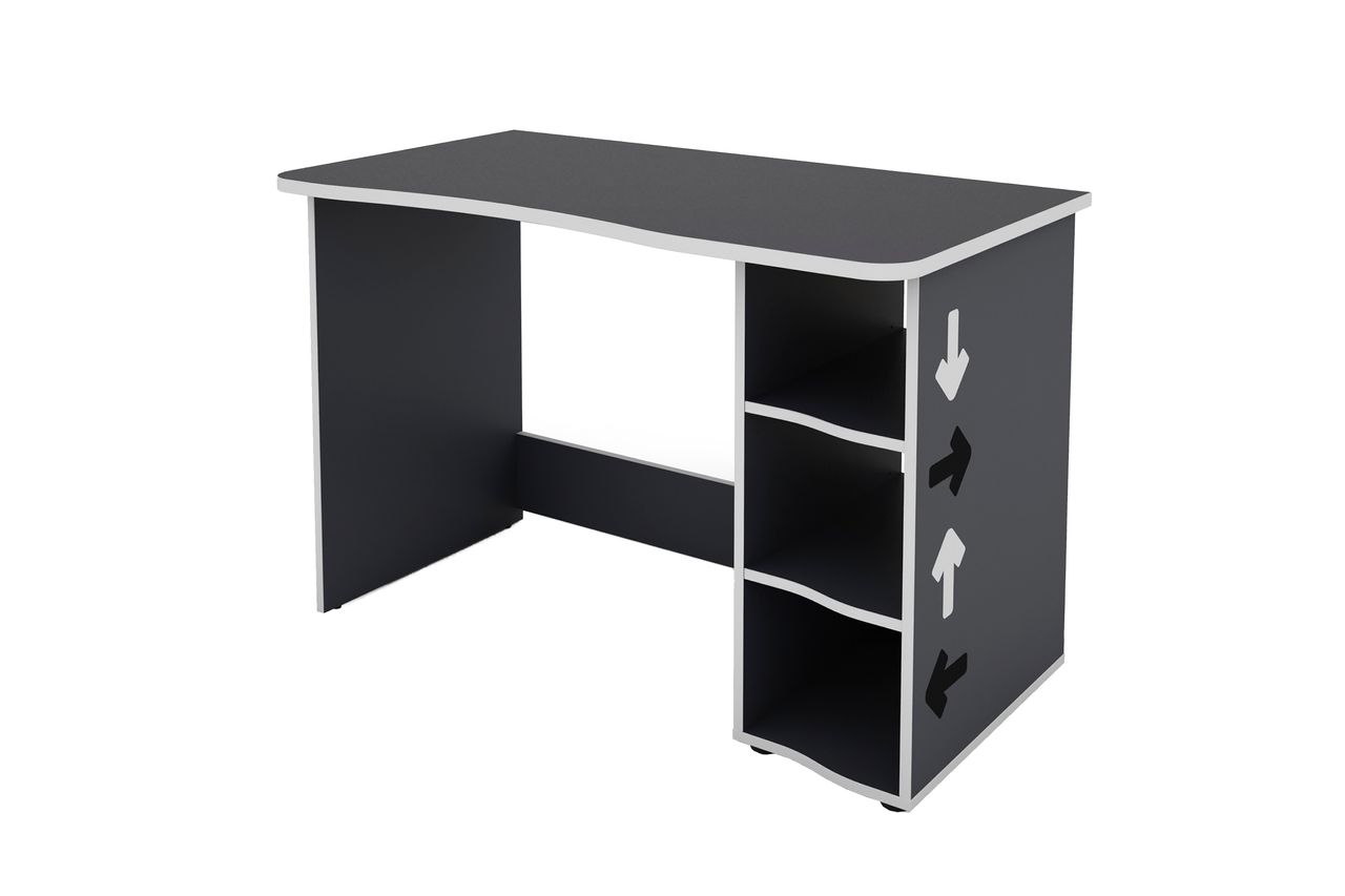 byLiving NEO Schreibtisch, Breite 110 cm, anthrazit, Kanten weiß