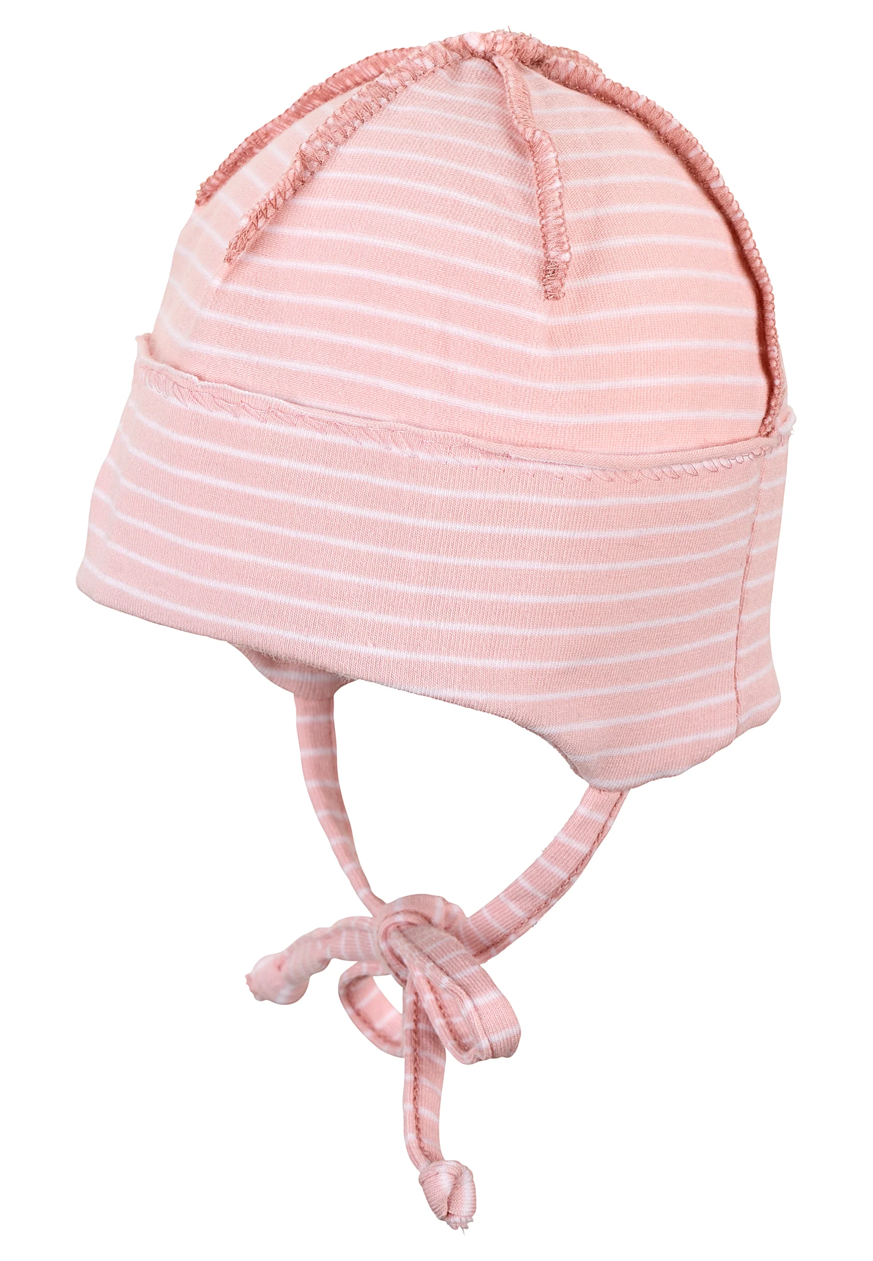 OCS Beanie in Samtblau und Rosa aus Ringeljersey