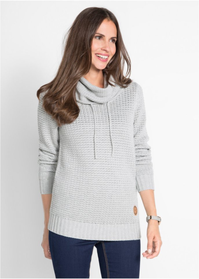 Rollkragenpullover mit Kordeln